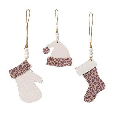 Fashion Print Winter Clothes Ornament 3 Asstd - The Fox Decor